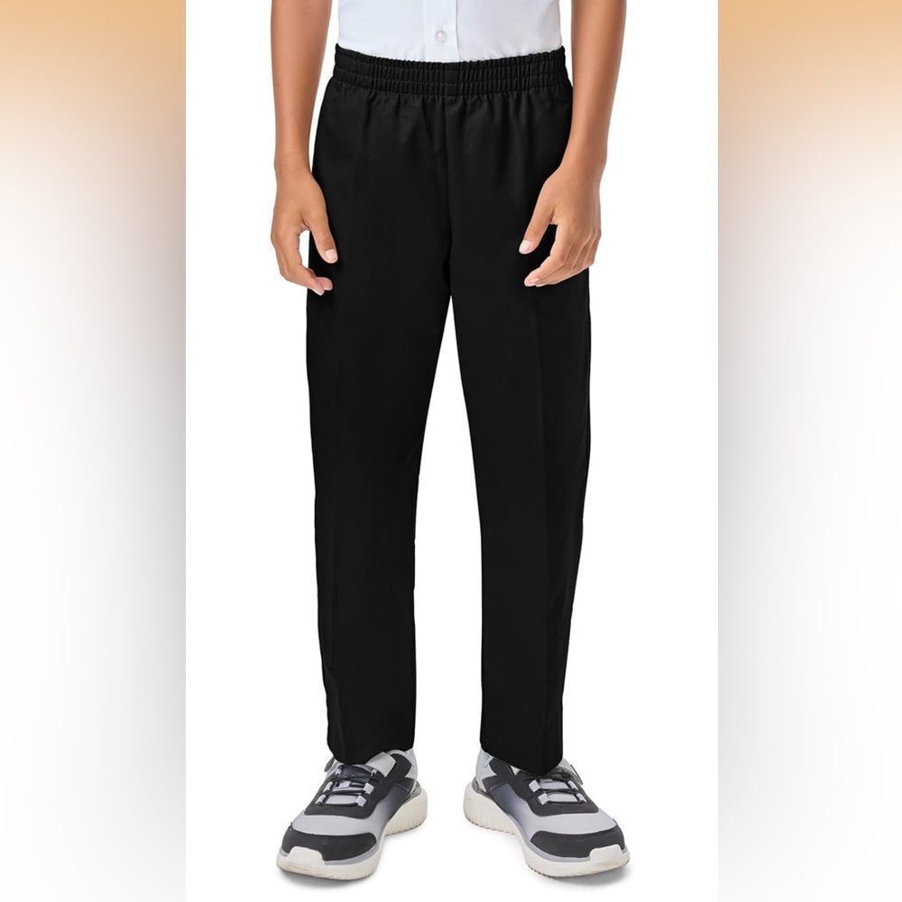 NWT 18 Husky Unisex Black Classroom Uniform Pull-On Pant/Boxer Elastic Waistband